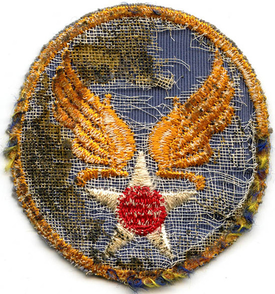 WWII USAAF HQ Patch, Large Gold Border. Variant Lighter Color Blue