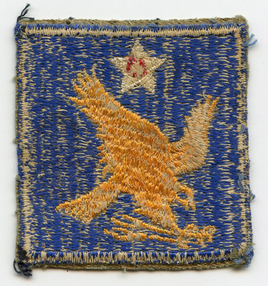 WWII USAAF 2nd Air Force Patch "Small Head, Fine Embroidery" Variant, Lightly Worn