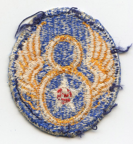 WWII USAAF 8th Air Force Patch "Light Blue, Thick Double Loops" Variant, Well Used