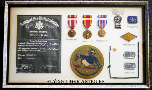 WWII USAAF Flight Instructor Lot: ACTS Badge, Donald Duck Patch, Tech Badge Link Trainer Bar, Tags