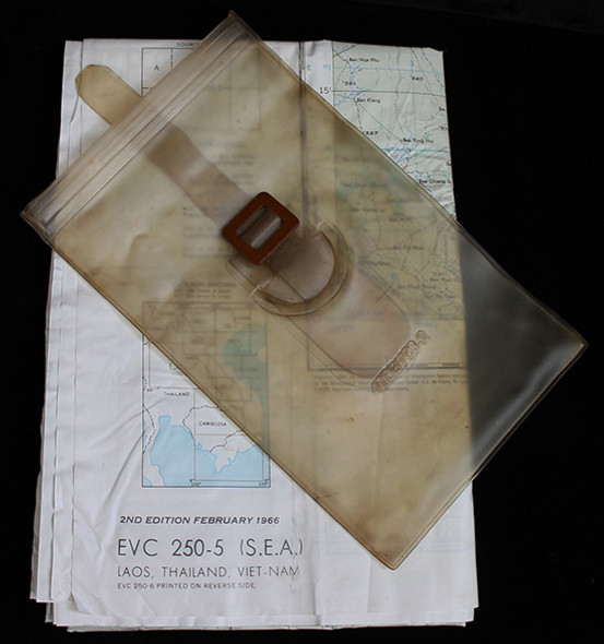 Vietnam War Escape & Evasion Vinyl Map of Laos, Thailand & Vietnam 2nd Edition 1966