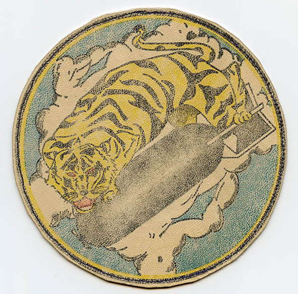 WWII USAAF 356th Bomb Squadron 302nd Bomb Group 2nd & 1st AF Jacket Patch Printed on Leather