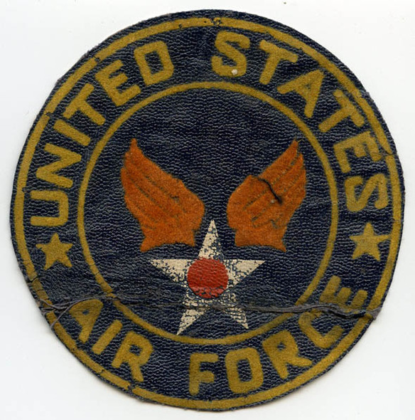 Korean War Era USAF Flocked Jacket Patch Silk-Screened on Leatherette