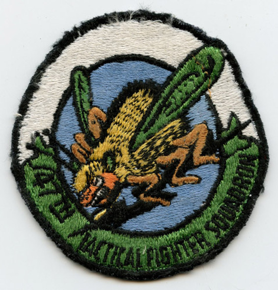 Circa 1980 USAF 47th Tactical Fighter Squadron (aka "Hornets") Jacket Patch Factory-Repaired