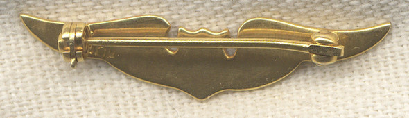 Early 1920s US Air Service (USAS) 10K Gold Instructor Lapel Wing by Robbins