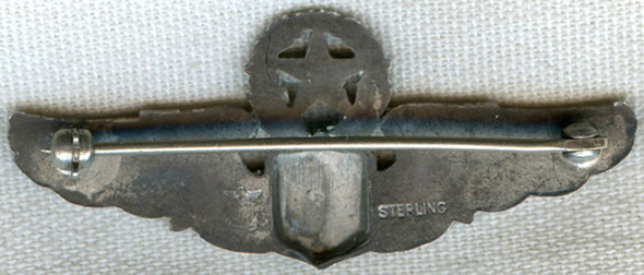 Rare 1940-1941 US Air Corps Command Pilot Shirt-Size Sterling Wing with 1st Type Amico Hallmark