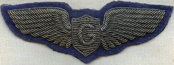 WWII USAAF UK-Made Glider Pilot Wing of 316th Troop Carrier Group Pilot Lt. Howard Johnson