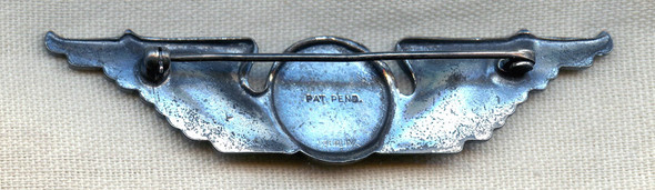 Near Mint WWII CAA War Training Service (WTS) Instructor Wing Badge in Sterling