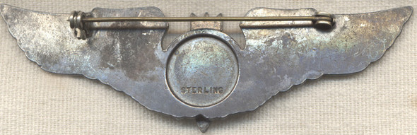 Beautiful Sterling WWII USAAF Bombardier Wing in the Walter Lampl Juarez Pattern