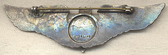 Beautiful Sterling WWII USAAF Bombardier Wing in the Juarez Pattern by Walter Lampl