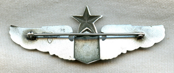 Korean War Era USAF Senior Pilot Wing in Silver-Plated Nickel by Meyer