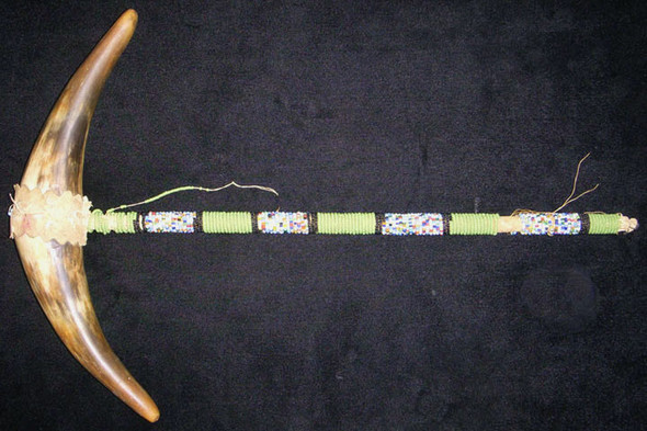 1890s American Plains Indians Ceremonial Beaded Coup Stick