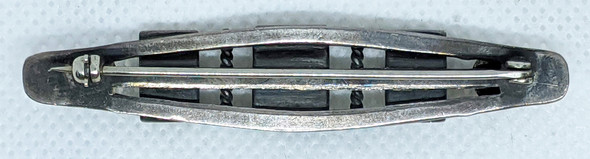 Beautiful 1930s-40s Fred Harvey Type Native American Silver Brooch with Cerrillos Turquoise