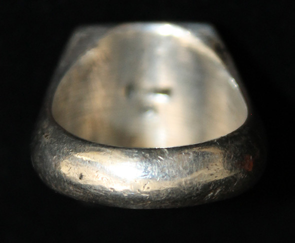 Great 1940's Bell Trading Post Men's Heavy Sterling and Turquoise Ring