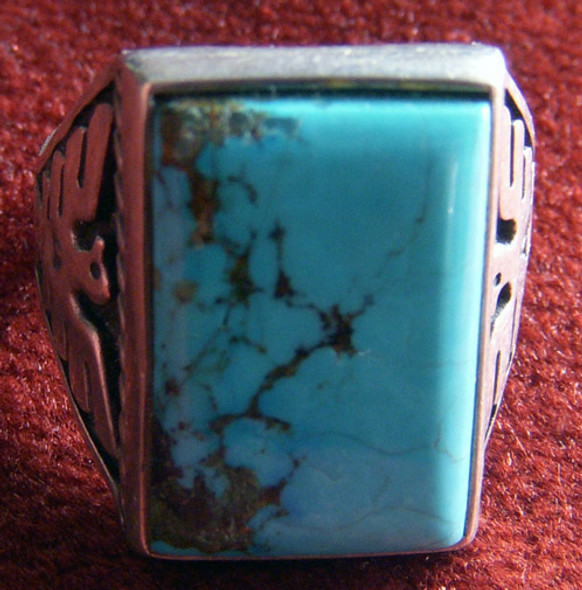 Beautiful 1960s-1970s Navajo Man's Size Ring in Silver & Turquoise NO LONGER AVAILABLE