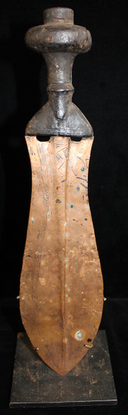 Lovely 19th C. African Kuba Kingdom (Congo Area) Copper Bladed Prestige Knife