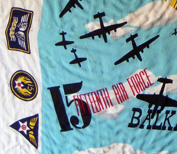 WWII Mediterranean Allied Air Forces Patriotic Silk Scarf by Brooke Cadwallader