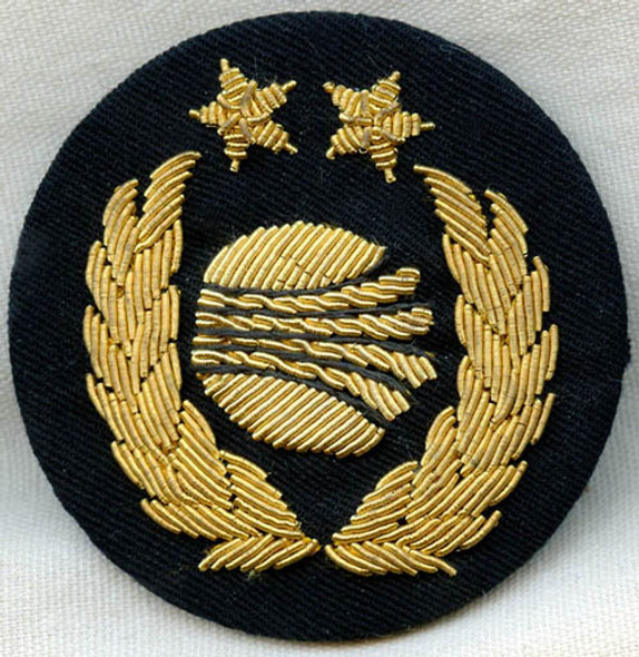 Circa 1967-1972 Continental Air Services Inc. (CASI) Pilot Hat Badge in Bullion Asian-Made
