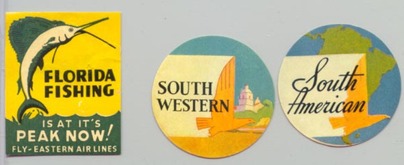 1940s Eastern Airlines "Florida Fishing Is At Its Peak Now!" Baggage Label