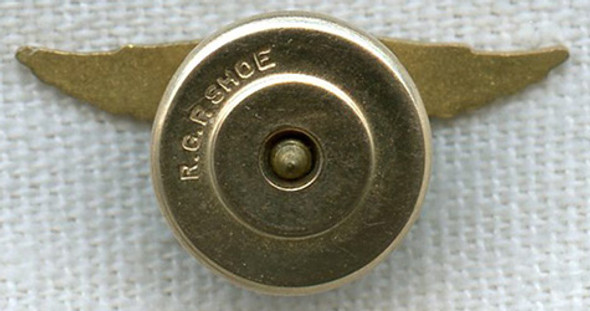 1940s Eastern Air Lines 10K Gold 5 Years of Service Lapel Pin Screw Back