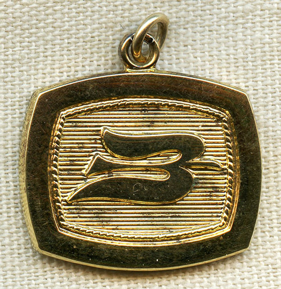 Beautiful 1960's Braniff Airlines Gilt Sterling Necklace Pendant for Stewardess