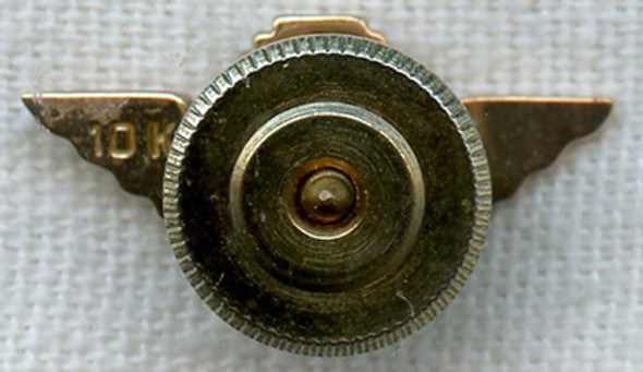 1950s Braniff International Airways 10K Lapel Pin with Diamond Chip