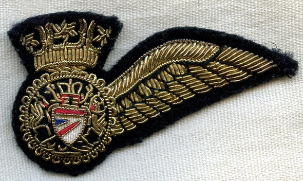 Circa Late 1970s British Airways (BA) Bullion Flight Attendant Half Wing