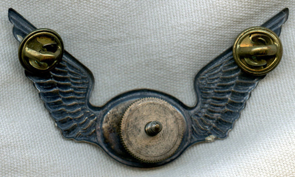 Rare 1940s Mid-Continent Airlines (MCA) Pilot Hat Badge 2nd Issue Early Stamped Type