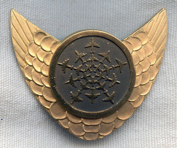 Scarce Short-Lived 1996 Air Train (Jet Train) Airlines Pilot Hat Badge