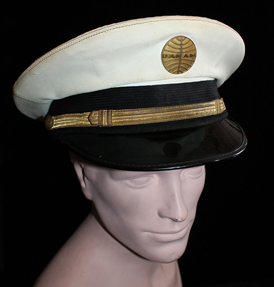 1960's Pan Am Ground Crew Manager Visor Hat with Scarce "Ground Personnel" Badge