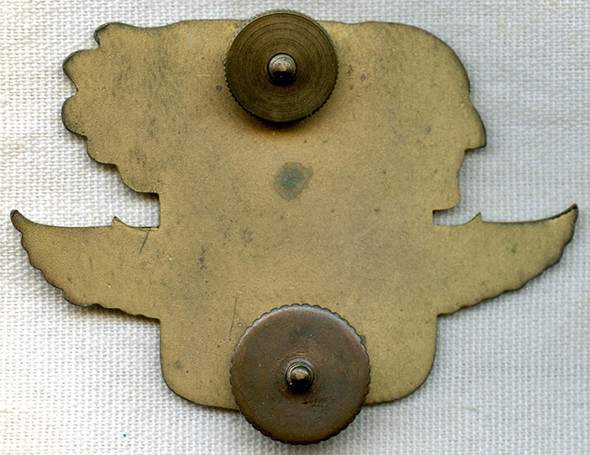 Mid-1930's TWA Pilot Hat Badge of then First Officer George Cole Toop. Type I Badge