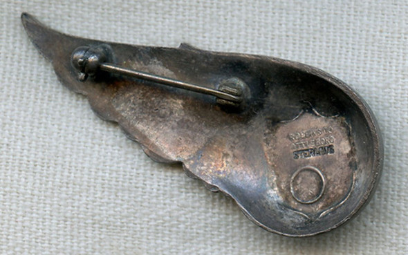 Sterling 1940s - 1950s United Air Lines Stewardess Hat Wing Badge by Robbins