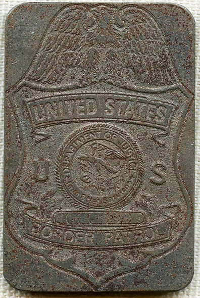 1980's US Border Patrol, US Dept. of Justice, Steel Embossing Die for Stationary or Business Cards