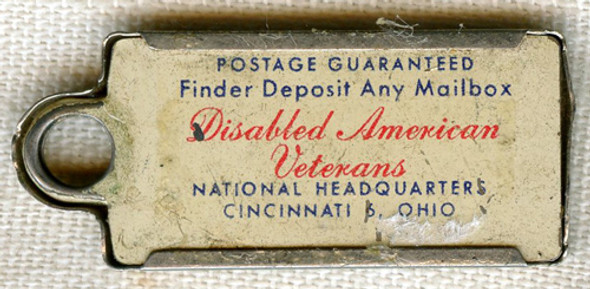 1955 New Hampshire DAV (Disabled American Veterans) Mini License Plate Key Tag (IdentoTag)