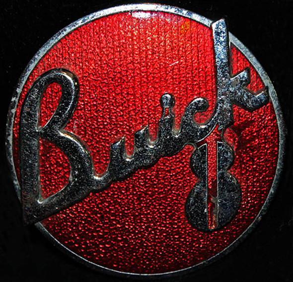 1930's Deco Buick 8 Enamel Radiator Badge in Excellent Condition
