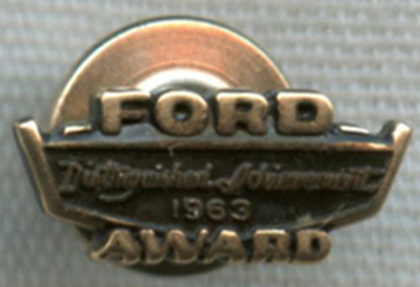 Vintage 1963 Ford Automobile Salesman's Distinguished Achievement Award Lapel Pin by Tanner