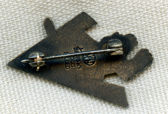 Lovely Early WWII Flying Tigers AVG American Volunteer Group Small Size Tiger Pin in GF on Silver