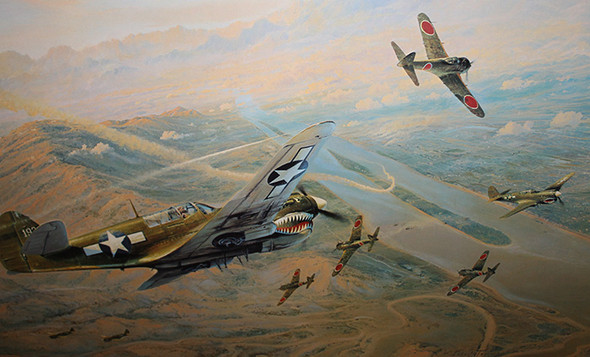 Signed Limited Edition A.V.G Print: "Fighting Tigers" by Robert Taylor