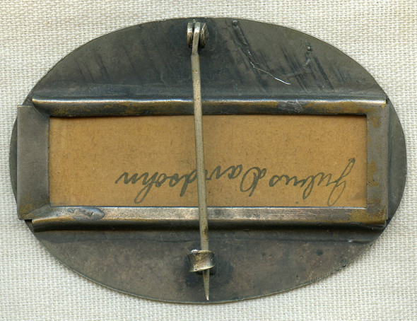 Wonderful ca 1900 New York City Newsboy Badge with Original Insert & Celluloid