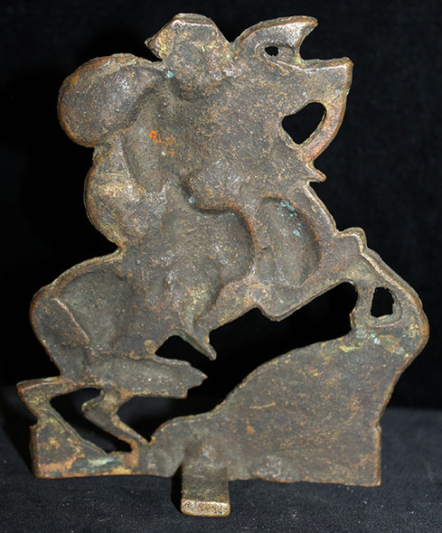 Unusual Antique Cast Brass Door Stop (?) of Napoleon