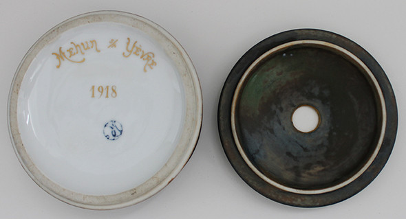 Unique WWI Souvenir of France Arts & Crafts Pottery Hair Receiver