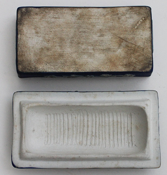 Lovely, Early 1800's Wedgwood Jasperware Matchbox in Deep Blue. Very Early Example