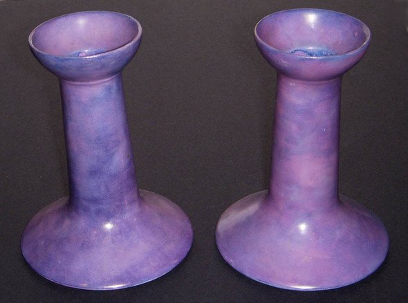 1900 O. & E.G. Royal Austria Arts & Crafts Style Fine China Candle Sticks in Unique Glaze