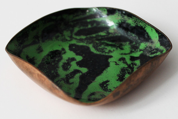 Circa 1940's Enameled Copper Tray Made in Denmark by Meka