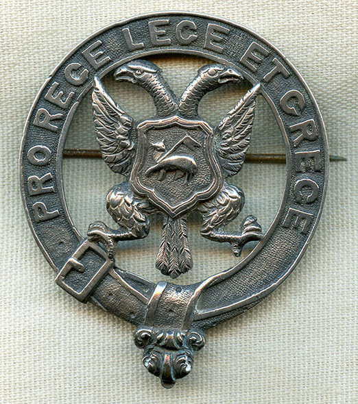 Extremely Rare Ca. 1880 - 87 1st Perthshire Rifle Volunteer's NCO or Piper's Glengarry Badge