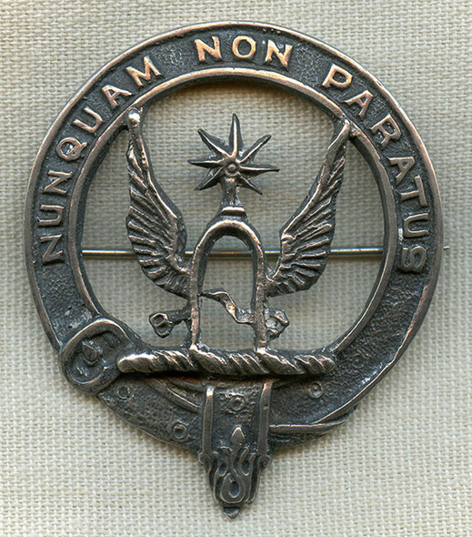 Lovely Medium-Sized Clan Johnstone (or Johnston) Badge in Sterling Silver. Edinburgh 1949 Date Stamp