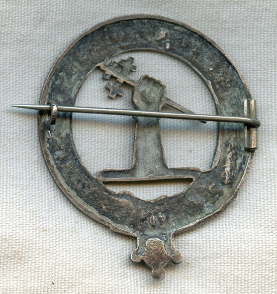 Stunning 1850s or Earlier Cast Silver Scottish Clan Badge Possibly Taylor or MacDonald Sleat