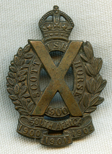 WWI 13th BN Black Watch Scottish Horse British Territorial Yeomanry Cap Badge