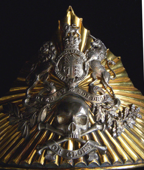 Ext. Rare Crimean War Era 17th Lancers Officer Helmet Plate (Charge of the Light Brigade)