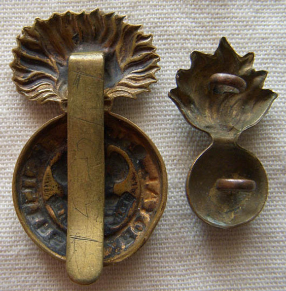 WWII Royal Welch Fusiliers EM Hat and Collar Badge